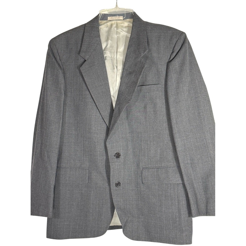 Oscar de la‎ Renta Vintage Men's Dark Gray Two-Button wool Sport Coat 44R